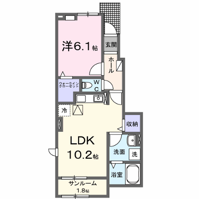 アヴニールＡ 104【管理NO：1-027171201-01040】 ★家具家電は申し込み後に搬入します★の外観画像
