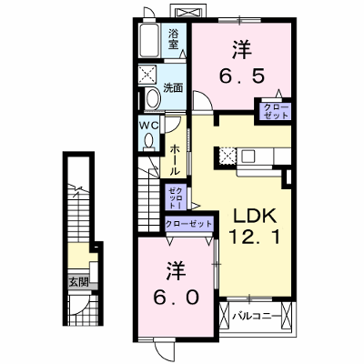ル・シエル　Ⅱ 202【管理NO：1-015589502-02020】 ★家具家電は申し込み後に搬入します★ ★2026年11月中旬入居可能★の外観画像