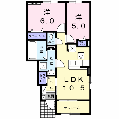 桜 101【管理NO：1-025749801-01010】 ★家具家電は申し込み後に搬入します★の外観画像