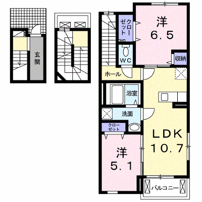 ベストウォール　アヅチⅡ 301【管理NO：1-020922302-03010】 ★家具家電は申し込み後に搬入します★ ★2026年09月下旬入居可能★の外観画像