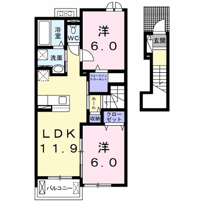 ルタン昆陽Ⅱ 202【管理NO：1-025338602-02020】 ★家具家電は申し込み後に搬入します★の外観画像