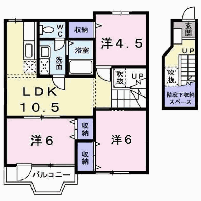 クールブラーシェＡ 203【管理NO：1-010750301-02030】 ★家具家電は申し込み後に搬入します★ ★2026年10月中旬入居可能★の外観画像