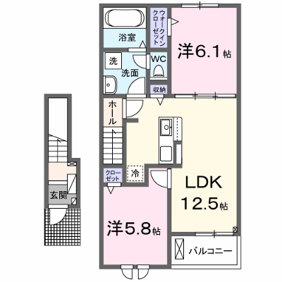 メゾン　ド　ルポ 203【管理NO：1-028600601-02030】 ★家具家電は申し込み後に搬入します★ ★2026年10月下旬入居可能★の外観画像