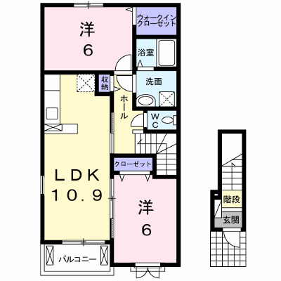 ラムール・ファミリアルＢ 201【管理NO：1-024536902-02010】 ★家具家電は申し込み後に搬入します★ ★2026年11月下旬入居可能★の外観画像