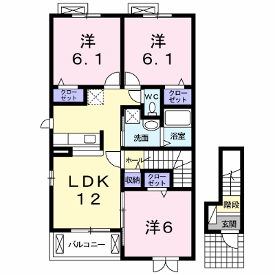 フィオーレ・カナンＢ 201【管理NO：1-017277302-02010】 ★家具家電は申し込み後に搬入します★ ★2026年11月上旬入居可能★の外観画像