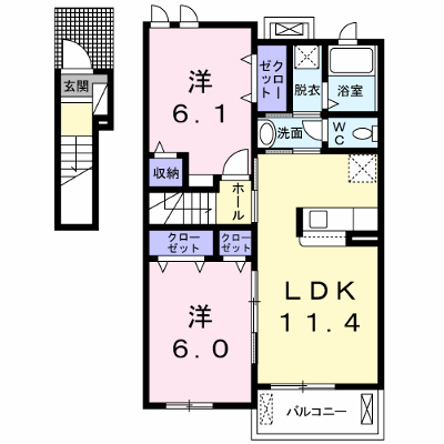 アプローズＢ 203【管理NO：1-017858002-02030】 ★家具家電は申し込み後に搬入します★ ★2026年10月下旬入居可能★の外観画像