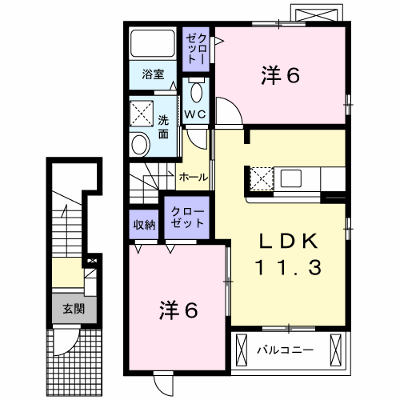 クローヴＢ棟 202【管理NO：1-014523602-02020】 ★家具家電は申し込み後に搬入します★ ★2026年10月下旬入居可能★の外観画像