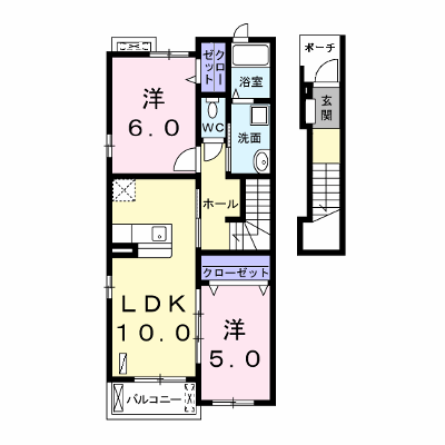 エラン 202【管理NO：1-020991301-02020】 ★家具家電は申し込み後に搬入します★ ★2026年10月中旬入居可能★の外観画像