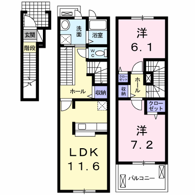 メゾン・セドレ 202【管理NO：1-018327001-02020】 ★家具家電は申し込み後に搬入します★ ★2026年11月中旬入居可能★の外観画像