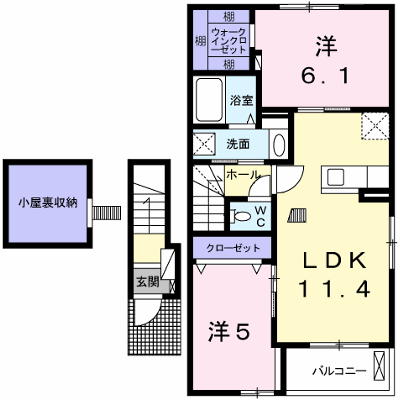 フェリア福新Ｂ 202【管理NO：1-022536902-02020】 ★家具家電は申し込み後に搬入します★ ★2026年11月下旬入居可能★の外観画像