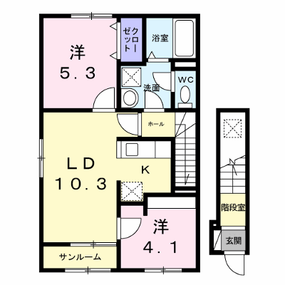 クレール亀山 201【管理NO：1-028846001-02010】 ★家具家電は申し込み後に搬入します★ ★2027年02月中旬入居可能★の外観画像