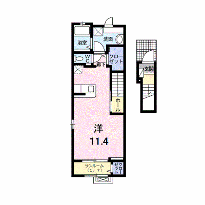 ルタン・ラシック　ｓｕｗａ 205【管理NO：1-025549601-02040】 ★家具家電は申し込み後に搬入します★ ★2026年11月上旬入居可能★の外観画像