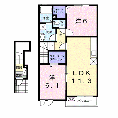 ウィング　メゾンＣ 202【管理NO：1-016833303-02020】 ★家具家電は申し込み後に搬入します★ ★2026年11月中旬入居可能★の外観画像