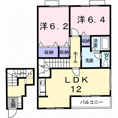 パークサイド大道Ａ 202【管理NO：1-012149501-02020】 ★家具家電は申し込み後に搬入します★ ★2026年11月上旬入居可能★の外観画像