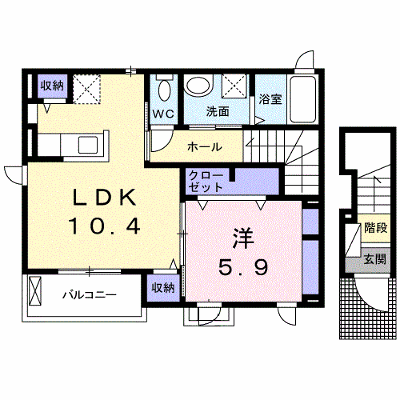 アデル・シャンブル 201【管理NO：1-022486901-02010】 ★家具家電は申し込み後に搬入します★ ★2026年11月中旬入居可能★の外観画像