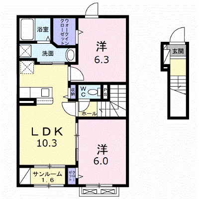 アイプレイス敦賀 203【管理NO：1-027246901-02030】 ★家具家電は申し込み後に搬入します★ ★2026年11月中旬入居可能★の外観画像