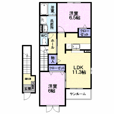 パストラール 203【管理NO：1-014449501-02030】 ★家具家電は申し込み後に搬入します★ ★2026年11月上旬入居可能★の外観画像