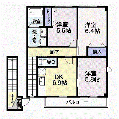 グランデレガーロ 203【管理NO：1-011093701-02030】 ★家具家電は申し込み後に搬入します★ ★2026年11月中旬入居可能★の外観画像