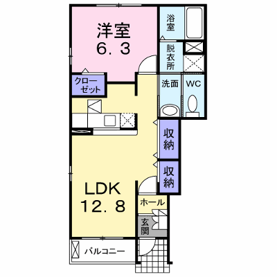 フルジーナＢ 101【管理NO：1-012104702-01010】 ★家具家電は申し込み後に搬入します★ ★2026年11月中旬入居可能★の外観画像