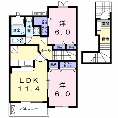 フレスクーラ 203【管理NO：1-015031601-02030】 ★家具家電は申し込み後に搬入します★ ★2026年10月中旬入居可能★の外観画像