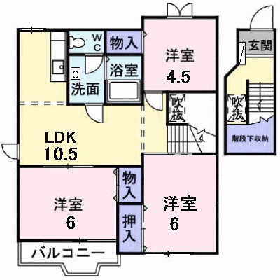 クレストヒルズＣ 202【管理NO：1-007377903-02020】 ★家具家電は申し込み後に搬入します★ ★2026年10月下旬入居可能★の外観画像