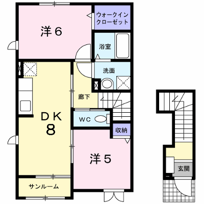 ラ・セゾン・クレール 201【管理NO：1-017297901-02010】 ★家具家電は申し込み後に搬入します★ ★2026年11月上旬入居可能★の外観画像