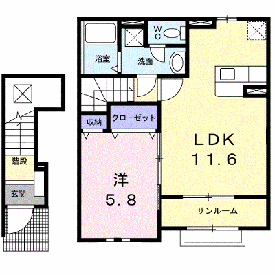 ペルラⅢ 202【管理NO：1-015395001-02020】 ★家具家電は申し込み後に搬入します★ ★2026年11月上旬入居可能★の外観画像