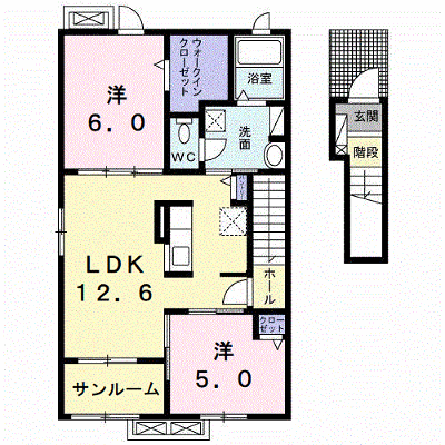 エクラ２１ 203【管理NO：1-021442602-02030】 ★家具家電は申し込み後に搬入します★ ★2026年10月上旬入居可能★の外観画像