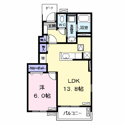 グラス　ド　フジ　Ⅰ 101【管理NO：1-022627901-01010】 ★家具家電は申し込み後に搬入します★ ★2026年10月上旬入居可能★の外観画像