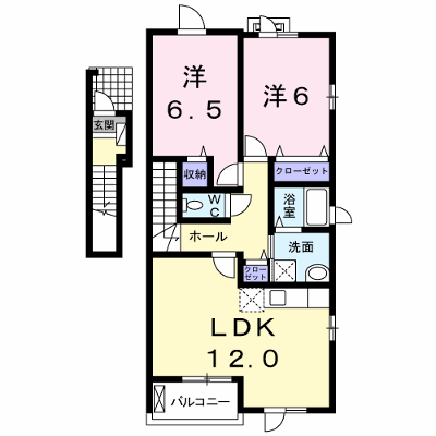 ＳＵＮＲＩＳＥ四十田Ａ 201【管理NO：1-016350801-02010】 ★家具家電は申し込み後に搬入します★ ★2026年11月中旬入居可能★の外観画像