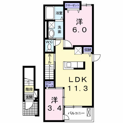 グランド・ルー　Ⅱ 203【管理NO：1-022020002-02030】 ★家具家電は申し込み後に搬入します★ ★2026年12月上旬入居可能★の外観画像