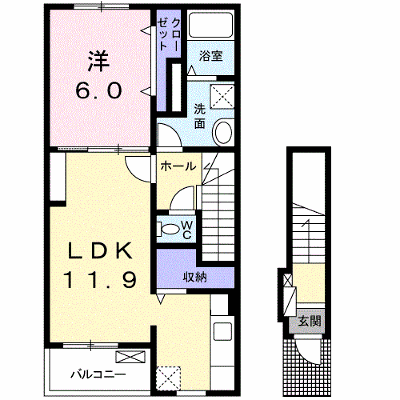 ロベルタⅡ 203【管理NO：1-021748501-02030】 ★家具家電は申し込み後に搬入します★ ★2026年10月下旬入居可能★の外観画像