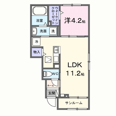 サンシャインネオＢ 104【管理NO：1-028535502-01040】 ★家具家電は申し込み後に搬入します★ ★2027年01月下旬入居可能★の外観画像