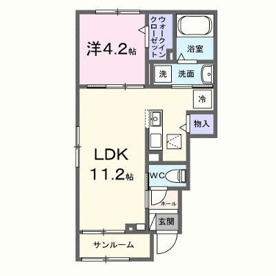 サンシャインネオＢ 101【管理NO：1-028535502-01010】 ★家具家電は申し込み後に搬入します★ ★2027年01月下旬入居可能★の外観画像