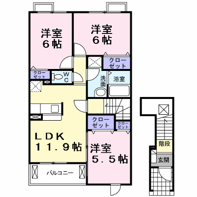 ハマナスⅠ 203【管理NO：1-014475201-02030】 ★家具家電は申し込み後に搬入します★ ★2026年11月上旬入居可能★の外観画像