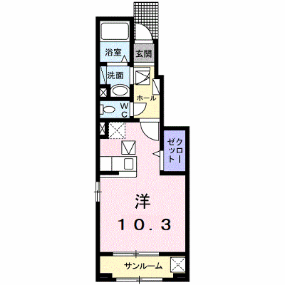 サニーハウス 104【管理NO：1-025286301-01040】 ★家具家電は申し込み後に搬入します★ ★2026年10月下旬入居可能★の外観画像