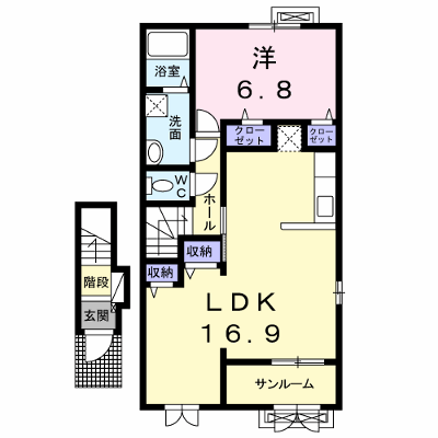 Ｇ・セレッソ　Ⅰ 203【管理NO：1-019051301-02030】 ★家具家電は申し込み後に搬入します★ ★2026年10月下旬入居可能★の外観画像