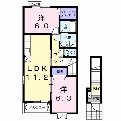 グリシーヌⅡ 201【管理NO：1-019634402-02010】 ★家具家電は申し込み後に搬入します★ ★2026年11月上旬入居可能★の外観画像