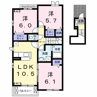 ミーティア 203【管理NO：1-022473601-02030】 ★家具家電は申し込み後に搬入します★ ★2026年10月中旬入居可能★の外観画像
