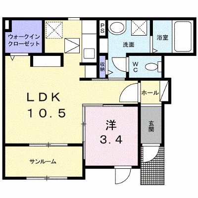 グローブジェルメ 102【管理NO：1-024631401-01020】 ★家具家電は申し込み後に搬入します★ ★2026年11月中旬入居可能★の外観画像