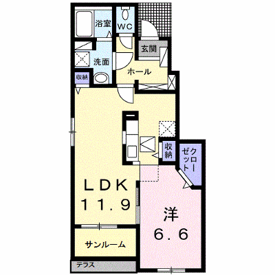 カルム・ベル・メゾン綾部 105【管理NO：1-022284201-01040】 ★家具家電は申し込み後に搬入します★の外観画像