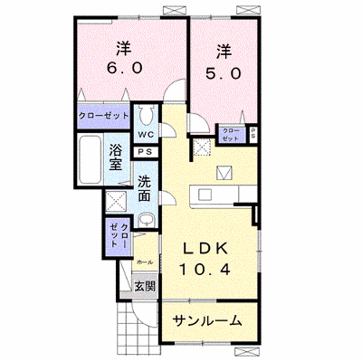 クラール東村　Ｋ 102【管理NO：1-024982301-01020】 ★家具家電は申し込み後に搬入します★の外観画像