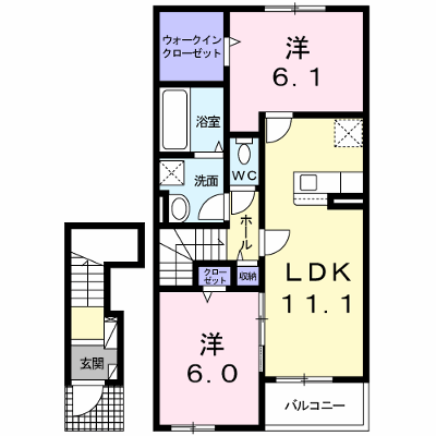 ユニヴェールの風 203【管理NO：1-026139201-02030】 ★家具家電は申し込み後に搬入します★ ★2026年10月上旬入居可能★の外観画像