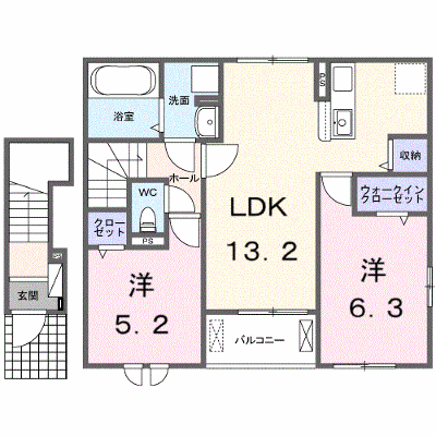 レスポワール　Ｃ 202【管理NO：1-027721401-02020】 ★家具家電は申し込み後に搬入します★ ★2027年02月上旬入居可能★の外観画像