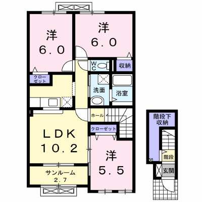 サンシーロ 203【管理NO：1-018494101-02030】 ★家具家電は申し込み後に搬入します★ ★2026年10月下旬入居可能★の外観画像