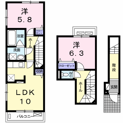 クー・ド・フェルム 201【管理NO：1-020810001-02010】 ★家具家電は申し込み後に搬入します★ ★2026年11月中旬入居可能★の外観画像