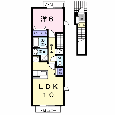 ヴィラＢ 201【管理NO：1-016989601-02010】 ★家具家電は申し込み後に搬入します★ ★2026年11月中旬入居可能★の外観画像
