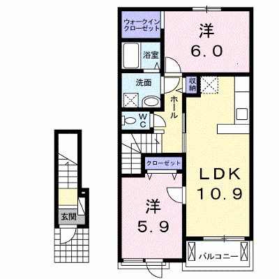 スペリオールⅠ 202【管理NO：1-021455501-02020】 ★家具家電は申し込み後に搬入します★ ★2026年11月上旬入居可能★の外観画像