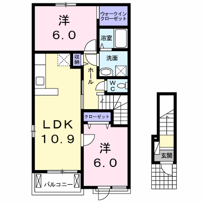 カウベルⅡ 201【管理NO：1-018558002-02010】 ★家具家電は申し込み後に搬入します★ ★2026年11月中旬入居可能★の外観画像