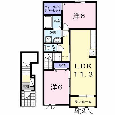 メゾン・クレール 203【管理NO：1-017211701-02030】 ★家具家電は申し込み後に搬入します★ ★2026年11月上旬入居可能★の外観画像